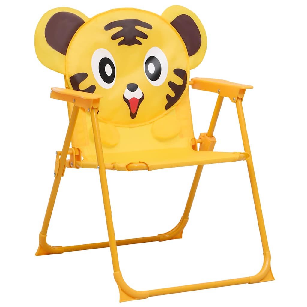 vidaXL 3 Piece Kids' Garden Bistro Set with Parasol Yellow 4