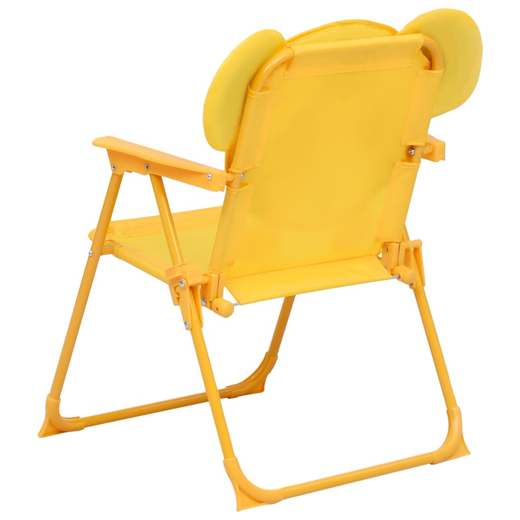 vidaXL 3 Piece Kids' Garden Bistro Set with Parasol Yellow 6