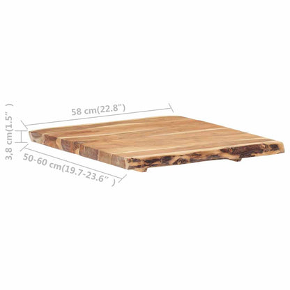vidaXL Table Top Solid Acacia Wood 58x(50-60)x3.8 cm 3