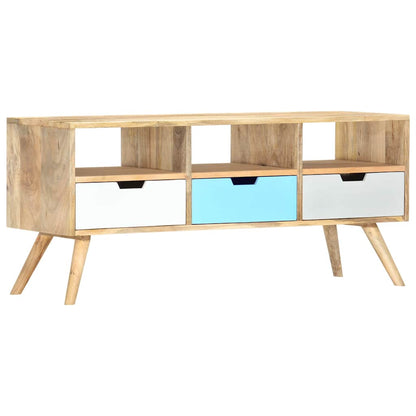 vidaXL TV Cabinet | Brown and Multicolour | Solid Mango Wood | 110 cm 1