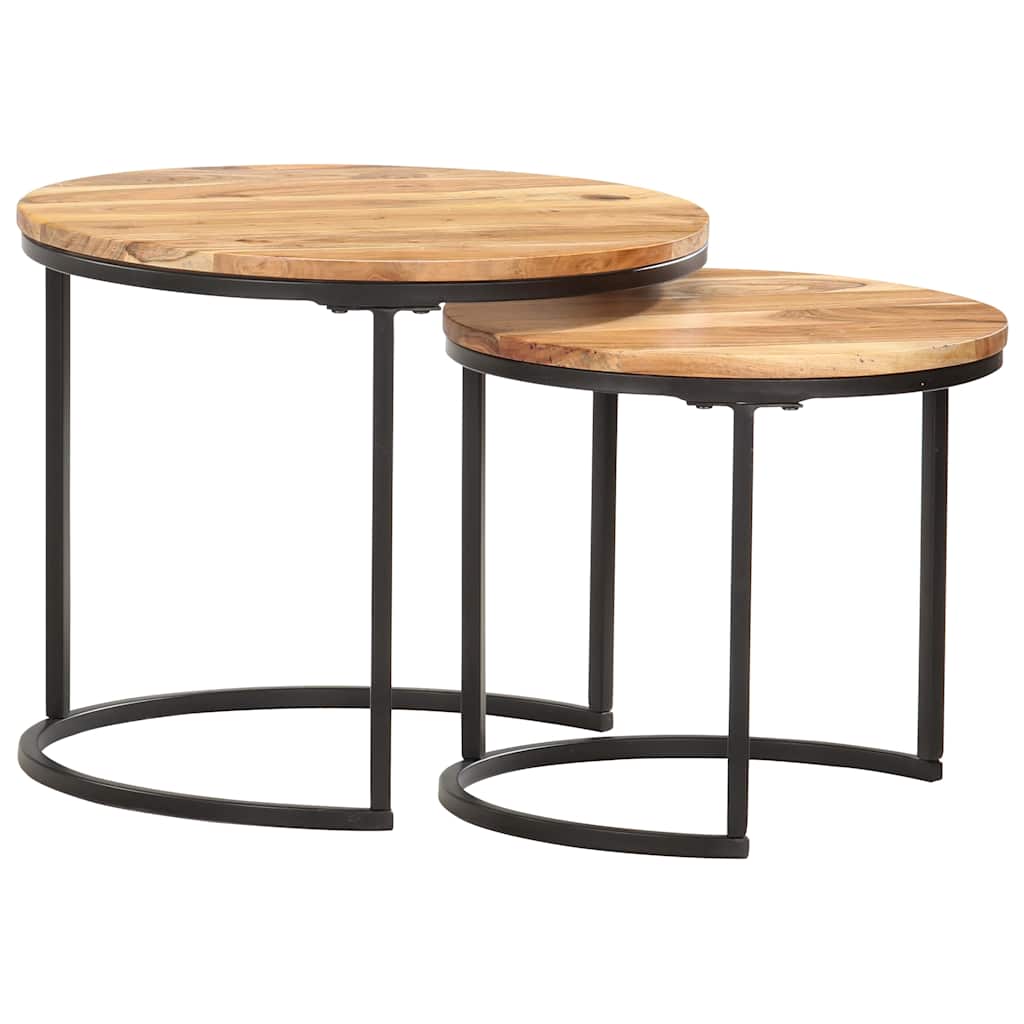 vidaXL Nesting Table | Set of 2 | Acacia wood with oil finish 1