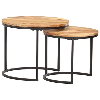 vidaXL Nesting Table | Set of 2 | Acacia wood with oil finish 1