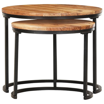 vidaXL Nesting Table | Set of 2 | Acacia wood with oil finish 2