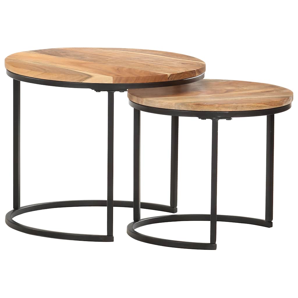 vidaXL Nesting Table | Set of 2 | Acacia wood with oil finish 6