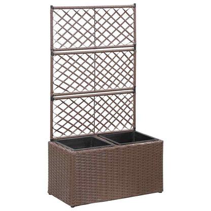 vidaXL Raised Bed | Brown | Poly Rattan, Plastic | 58x30x107 cm | Planters 1