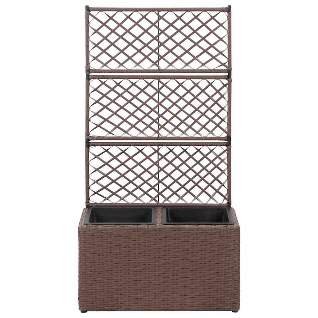 vidaXL Raised Bed | Brown | Poly Rattan, Plastic | 58x30x107 cm | Planters 2