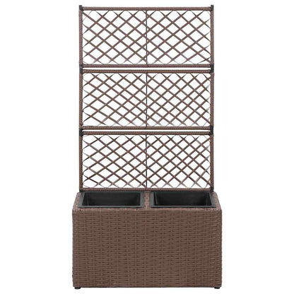 vidaXL Raised Bed | Brown | Poly Rattan, Plastic | 58x30x107 cm | Planters 2