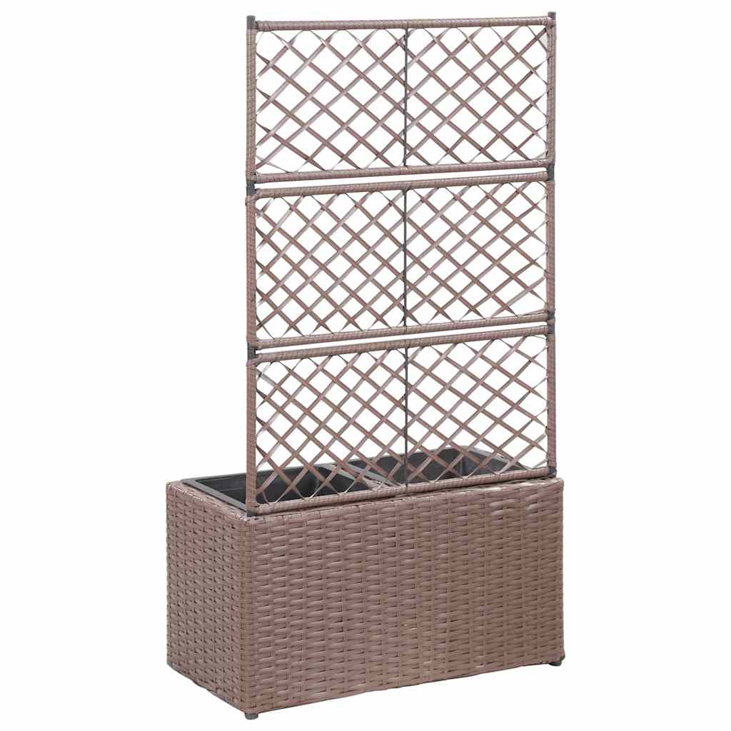 vidaXL Raised Bed | Brown | Poly Rattan, Plastic | 58x30x107 cm | Planters 3
