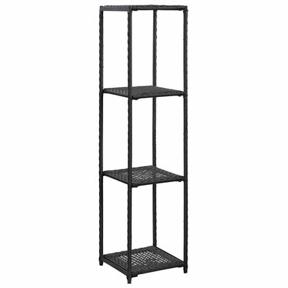 vidaXL Storage Shelf | Black | Poly Rattan | 30x30x120 cm | Storage Shelf 1