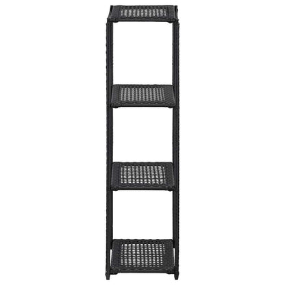 vidaXL Storage Shelf | Black | Poly Rattan | 30x30x120 cm | Storage Shelf 2