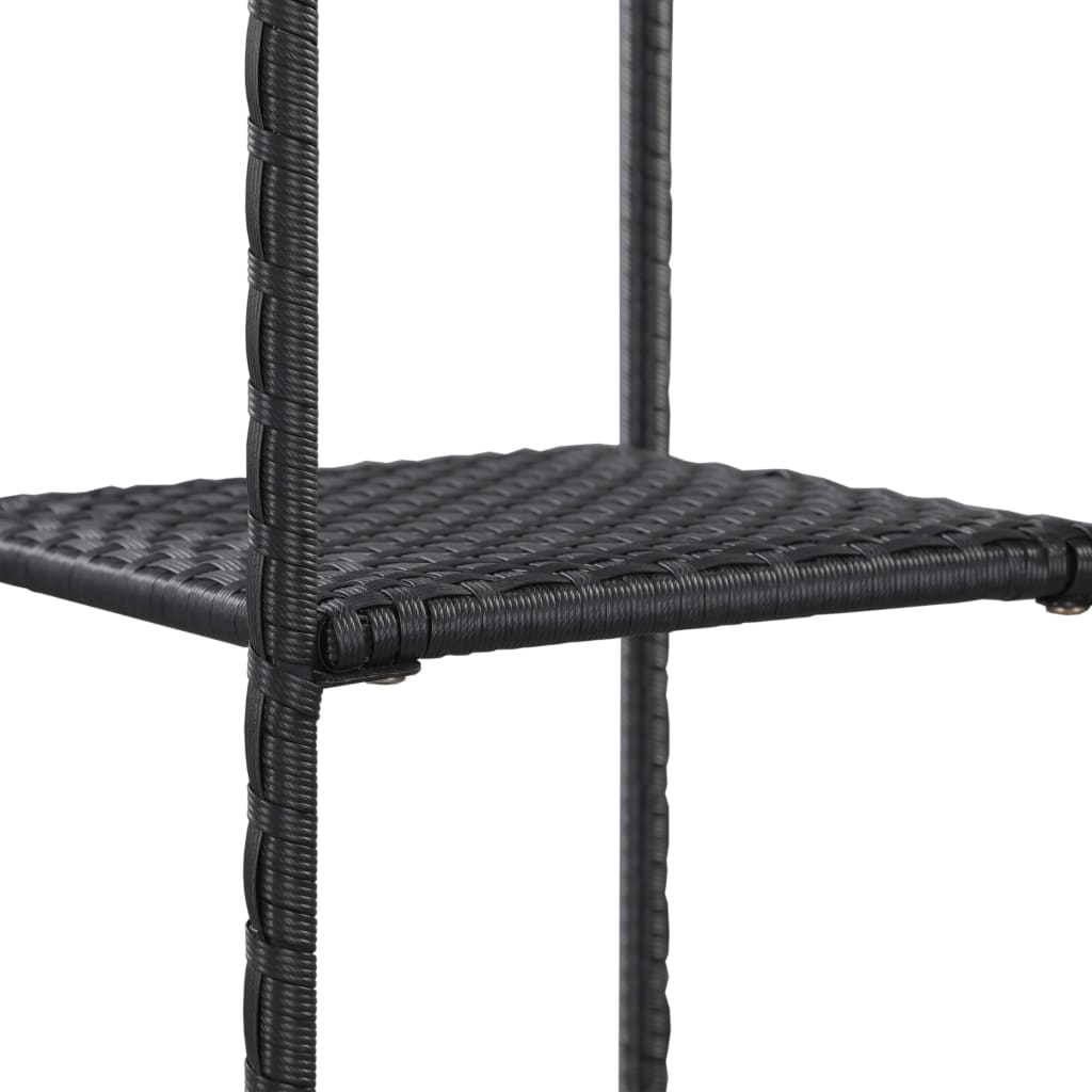 vidaXL Storage Shelf | Black | Poly Rattan | 30x30x120 cm | Storage Shelf 3