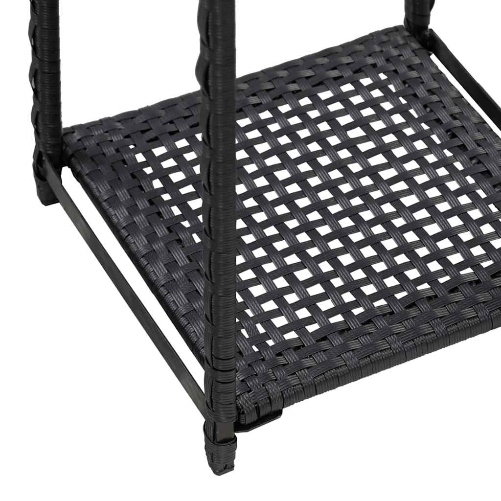 vidaXL Storage Shelf | Black | Poly Rattan | 30x30x120 cm | Storage Shelf 4
