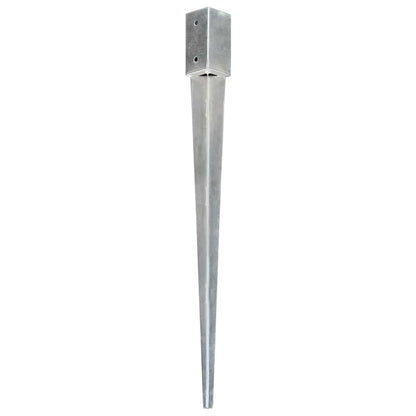 vidaXL Ground Spikes 6 pcs Silver 7x7x90 cm Galvanised Steel 2