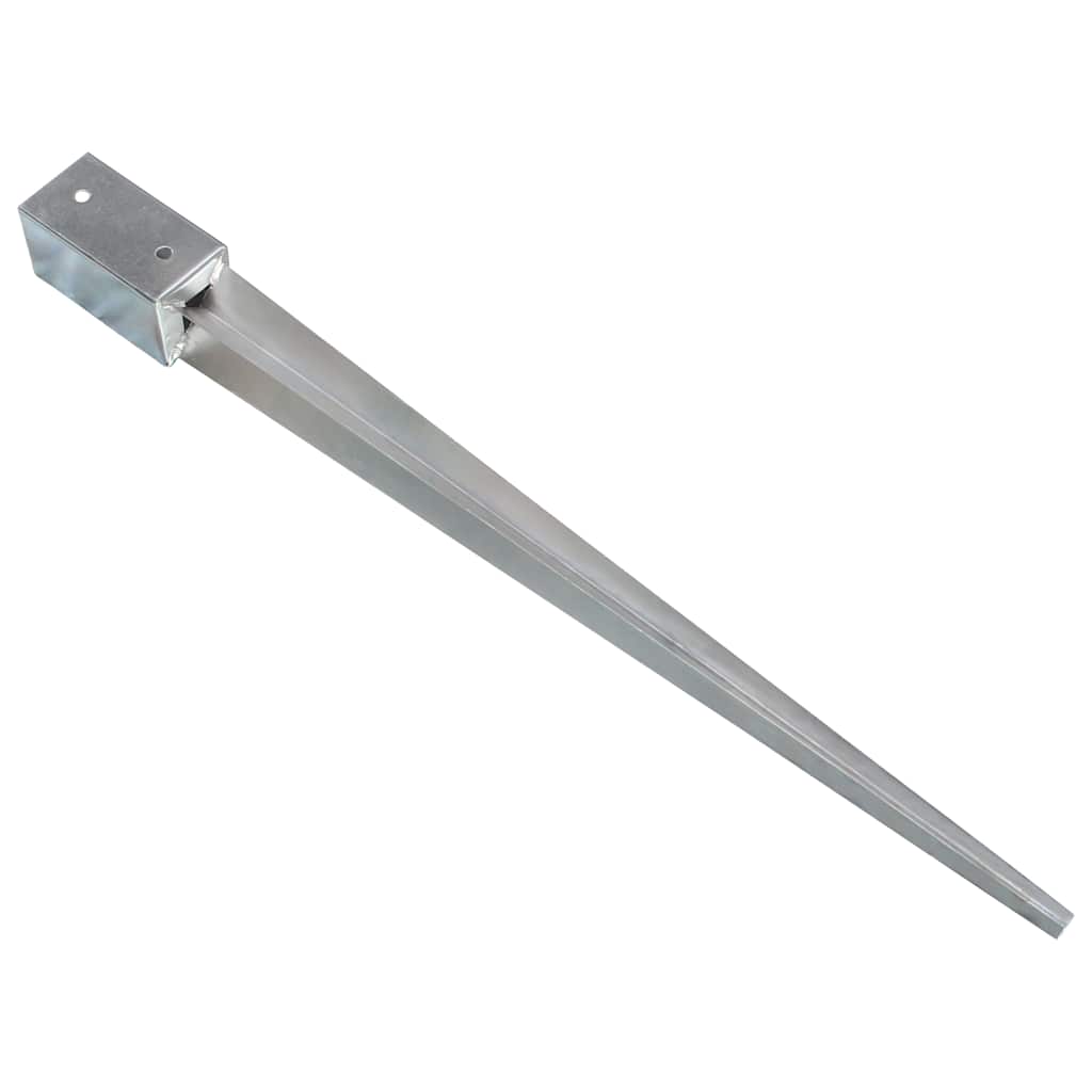 vidaXL Ground Spikes 6 pcs Silver 7x7x90 cm Galvanised Steel 3