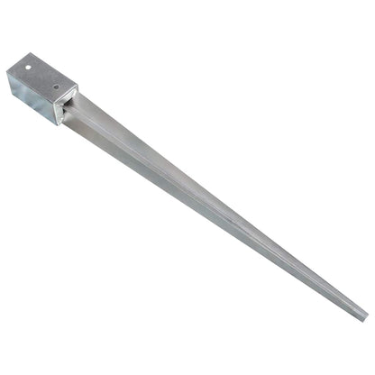 vidaXL Ground Spikes 6 pcs Silver 7x7x90 cm Galvanised Steel 3
