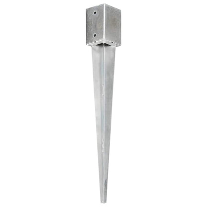 vidaXL Ground Spikes 6 pcs Silver 9x9x75 cm Galvanised Steel 2