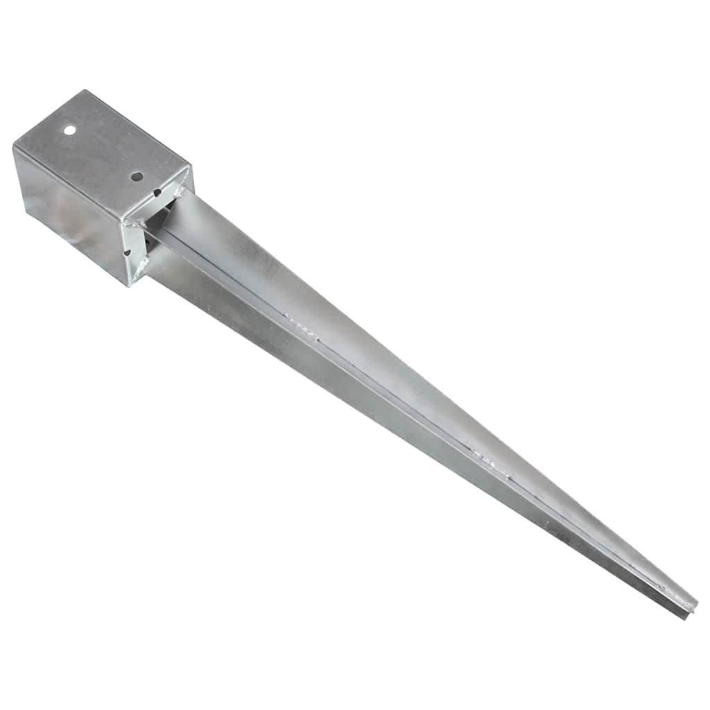 vidaXL Ground Spikes 6 pcs Silver 9x9x75 cm Galvanised Steel 3