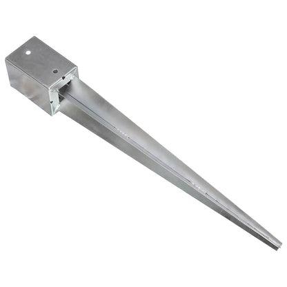 vidaXL Ground Spikes 6 pcs Silver 9x9x75 cm Galvanised Steel 3