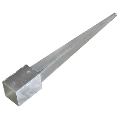 vidaXL Ground Spikes 6 pcs Silver 9x9x75 cm Galvanised Steel 4