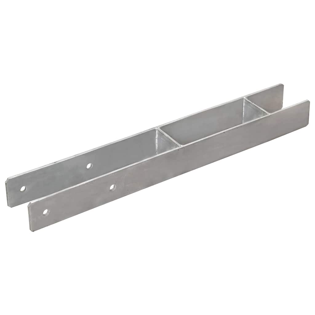 vidaXL Fence Anchors 6 pcs Silver 7x6x60 cm Galvanised Steel 2