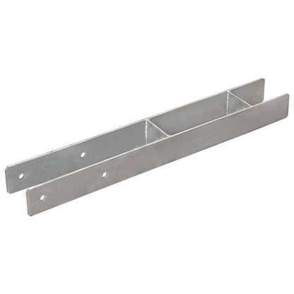 vidaXL Fence Anchors 6 pcs Silver 7x6x60 cm Galvanised Steel 2