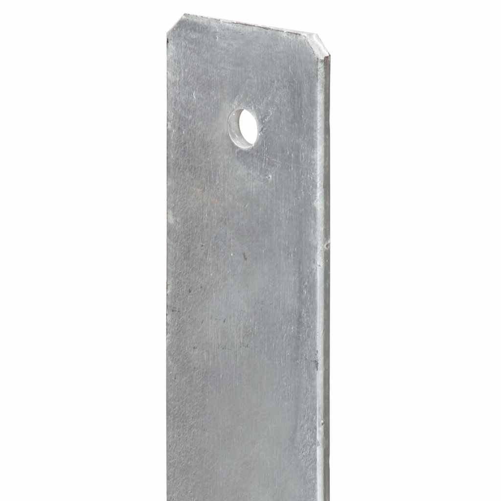 vidaXL Fence Anchors 6 pcs Silver 7x6x60 cm Galvanised Steel 5