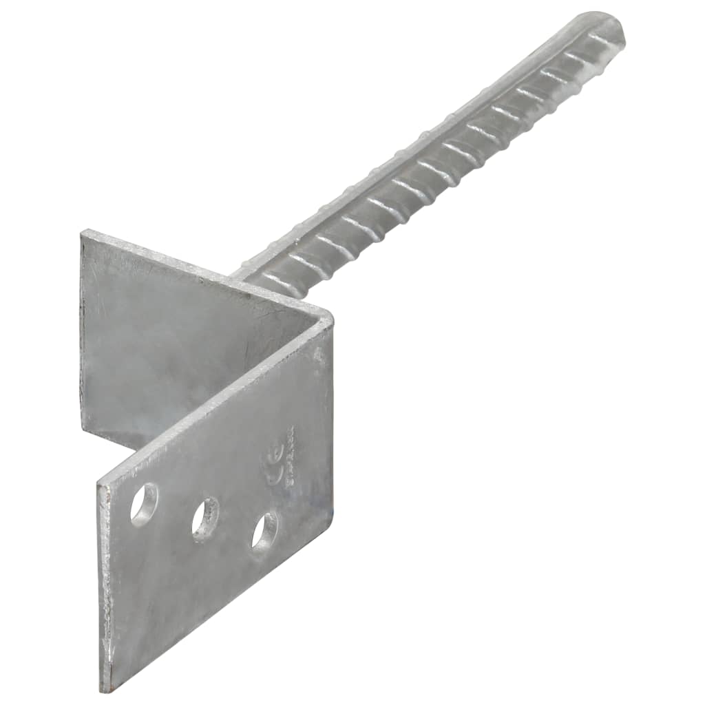 vidaXL Fence Anchors 12 pcs Silver 8x6x30 cm Galvanised Steel 2