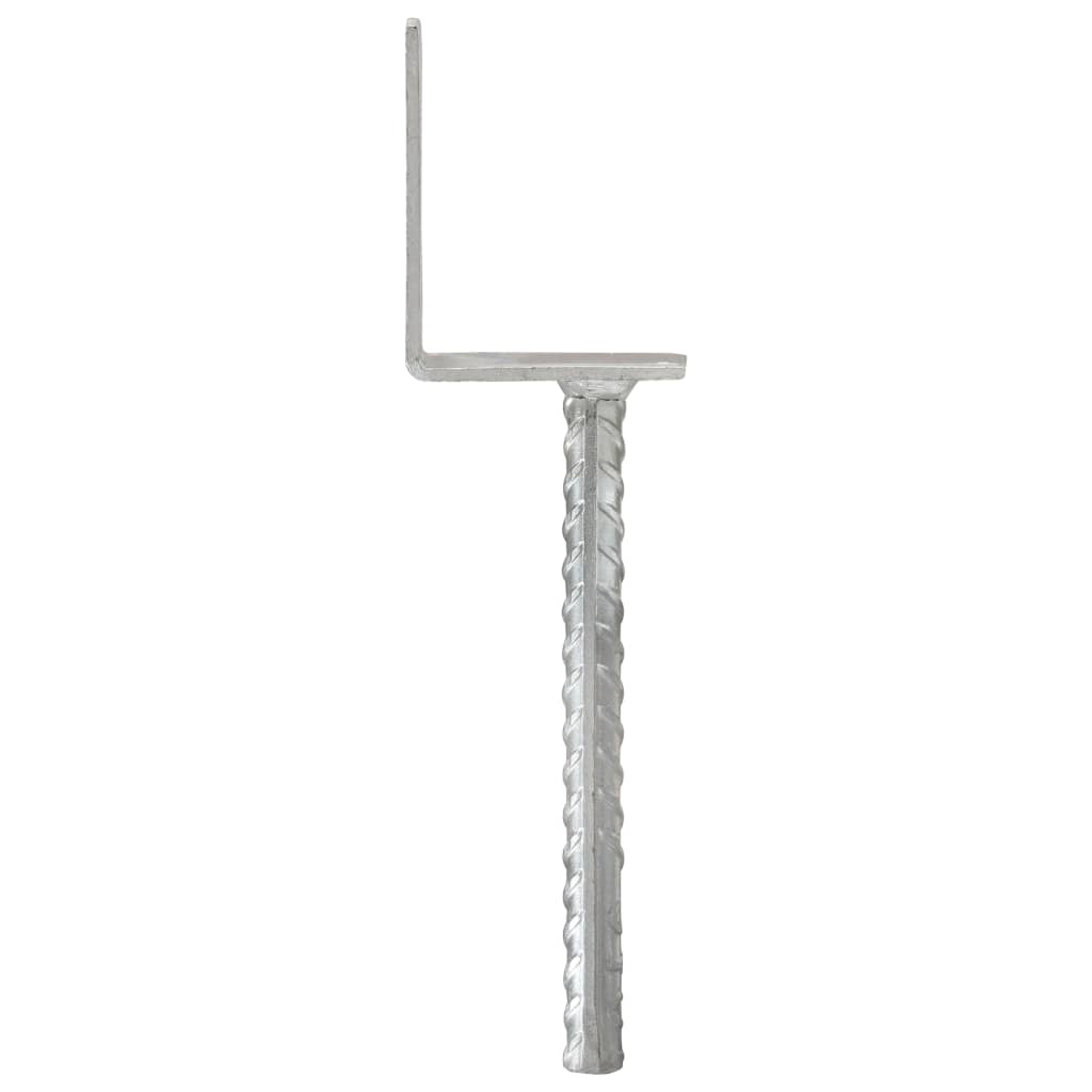 vidaXL Fence Anchors 12 pcs Silver 8x6x30 cm Galvanised Steel 3
