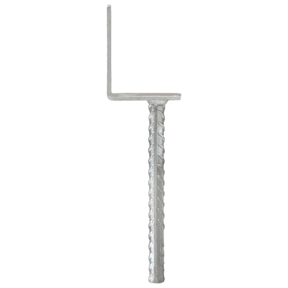 vidaXL Fence Anchors 12 pcs Silver 8x6x30 cm Galvanised Steel 3