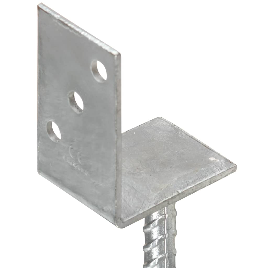 vidaXL Fence Anchors 12 pcs Silver 8x6x30 cm Galvanised Steel 5