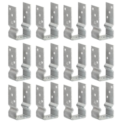 vidaXL Fence Anchors 12 pcs Silver 7x6x15 cm Galvanised Steel 1