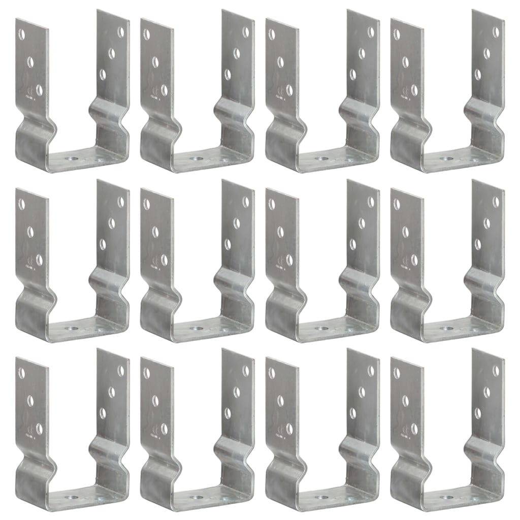 vidaXL Fence Anchors 12 pcs Silver 9x6x15 cm Galvanised Steel 1