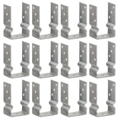 vidaXL Fence Anchors 12 pcs Silver 9x6x15 cm Galvanised Steel 1