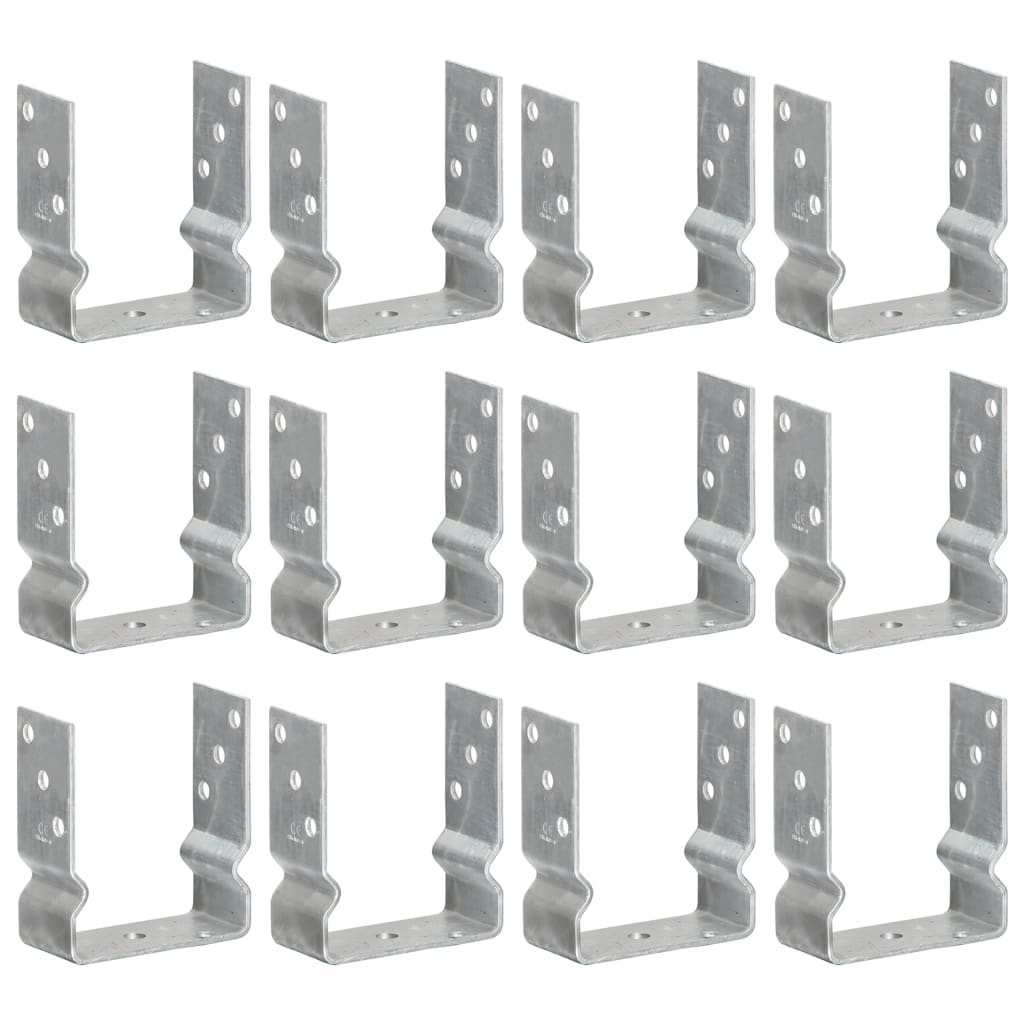 vidaXL Fence Anchors 12 pcs Silver 12x6x15 cm Galvanised Steel 1