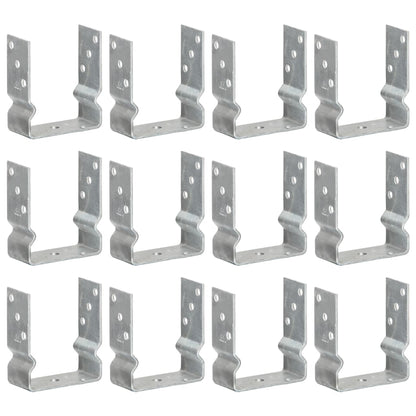 vidaXL Fence Anchors 12 pcs Silver 12x6x15 cm Galvanised Steel 1