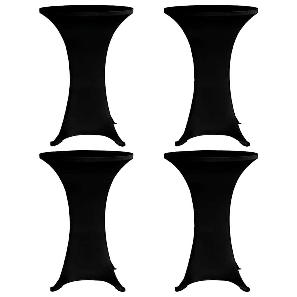 vidaXL Table Cover | Set of 4 | Black | 90% Polyester, 10% Elastane | Ø80 cm 1