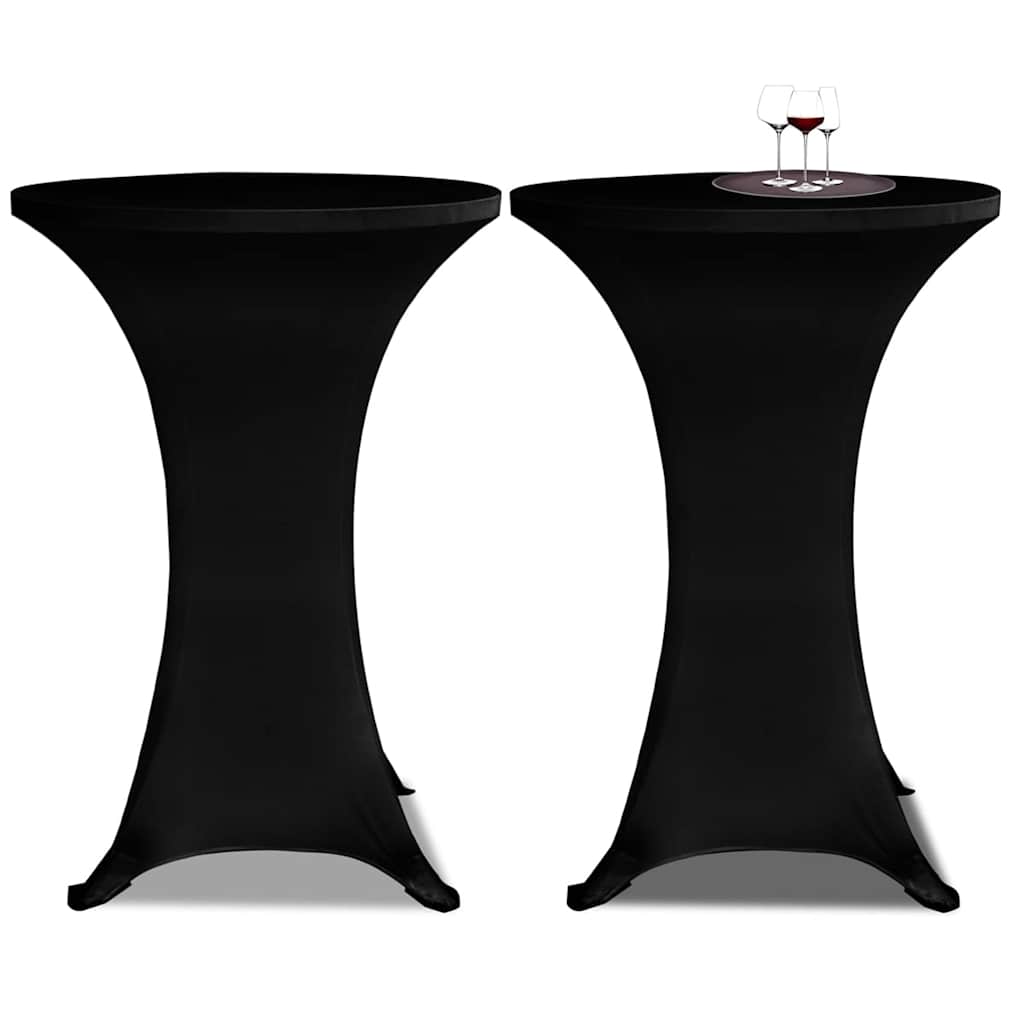 vidaXL Table Cover | Set of 4 | Black | 90% Polyester, 10% Elastane | Ø80 cm 2