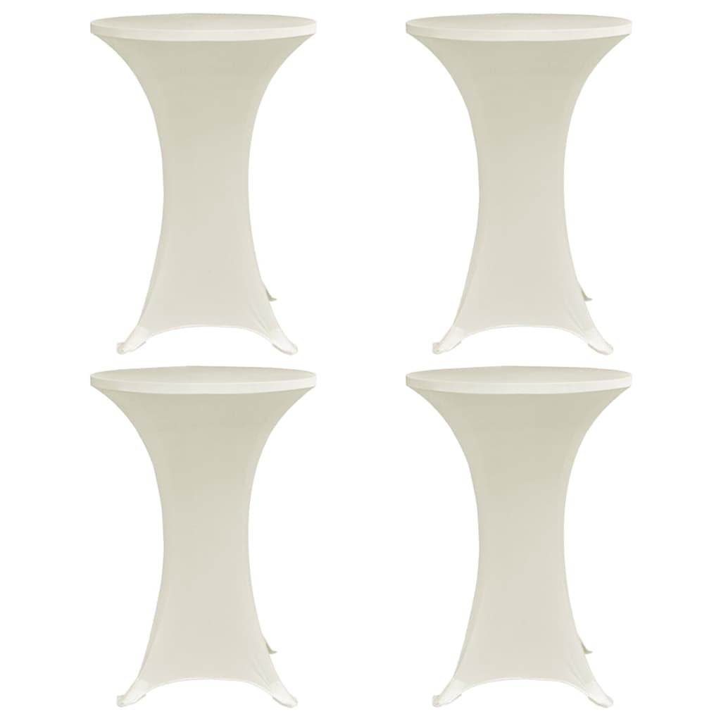 vidaXL Table Cover | Set of 4 | Cream | Polyester: 90%, Elastane: 10% | Ø80 cm 1