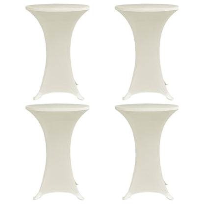 vidaXL Table Cover | Set of 4 | Cream | Polyester: 90%, Elastane: 10% | Ø80 cm 1