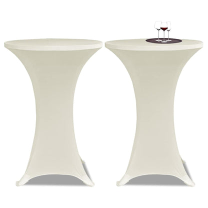vidaXL Table Cover | Set of 4 | Cream | Polyester: 90%, Elastane: 10% | Ø80 cm 2