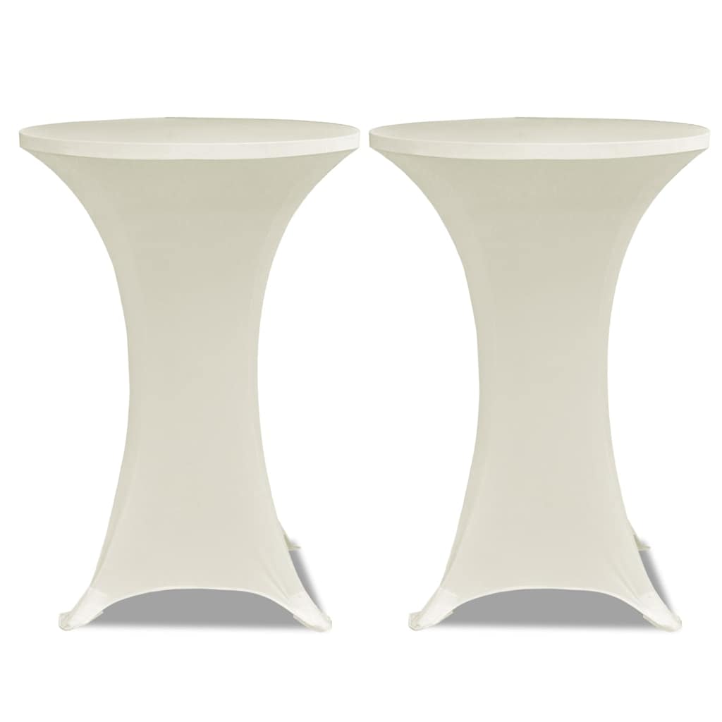 vidaXL Table Cover | Set of 4 | Cream | Polyester: 90%, Elastane: 10% | Ø80 cm 3