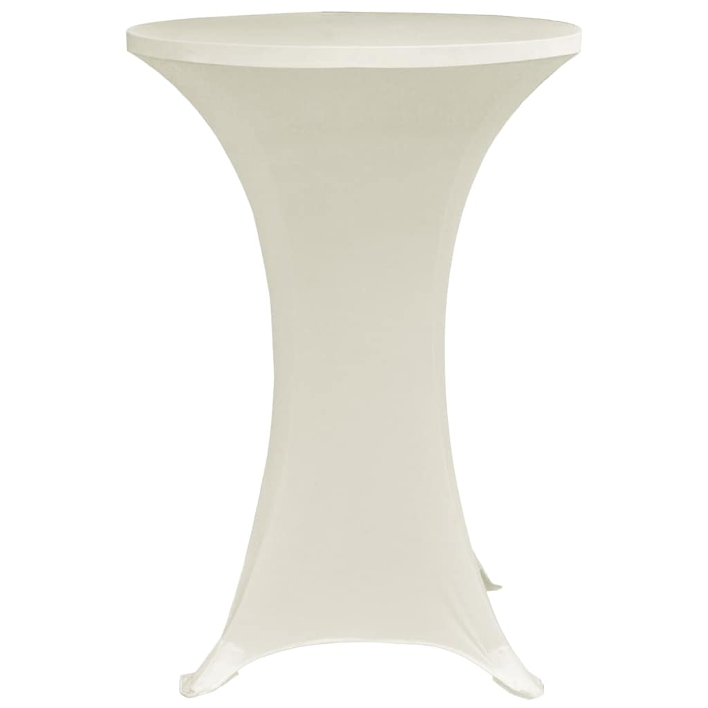 vidaXL Table Cover | Set of 4 | Cream | Polyester: 90%, Elastane: 10% | Ø80 cm 4
