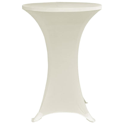 vidaXL Table Cover | Set of 4 | Cream | Polyester: 90%, Elastane: 10% | Ø80 cm 4