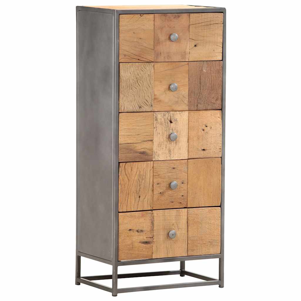 vidaXL Drawer Cabinet | Brown | Solid Reclaimed Wood | 45x30x100 cm | Cabinet 1