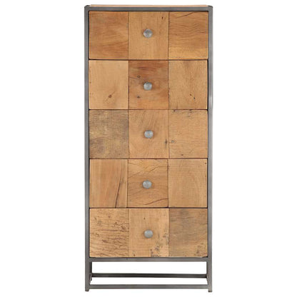 vidaXL Drawer Cabinet | Brown | Solid Reclaimed Wood | 45x30x100 cm | Cabinet 2
