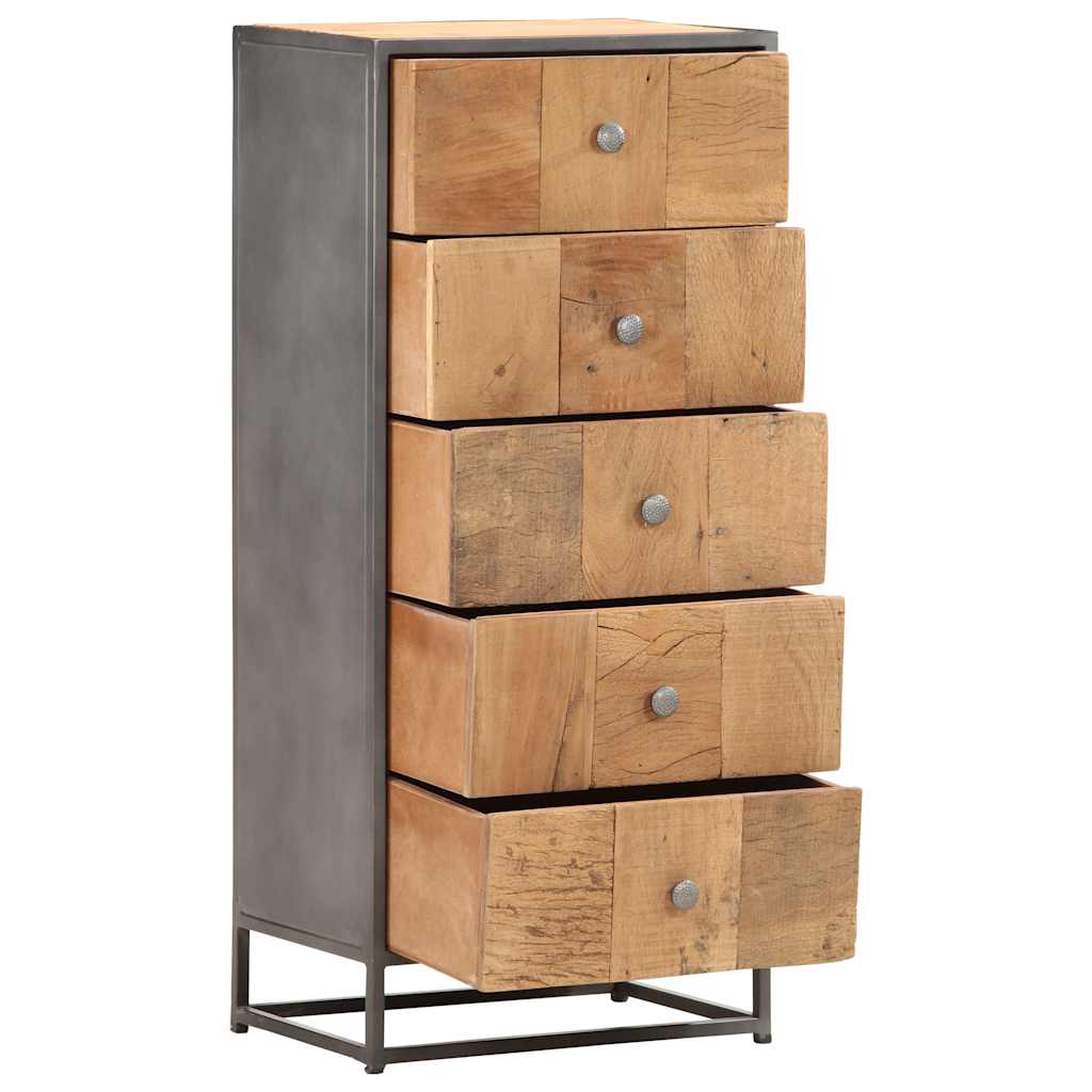 vidaXL Drawer Cabinet | Brown | Solid Reclaimed Wood | 45x30x100 cm | Cabinet 3