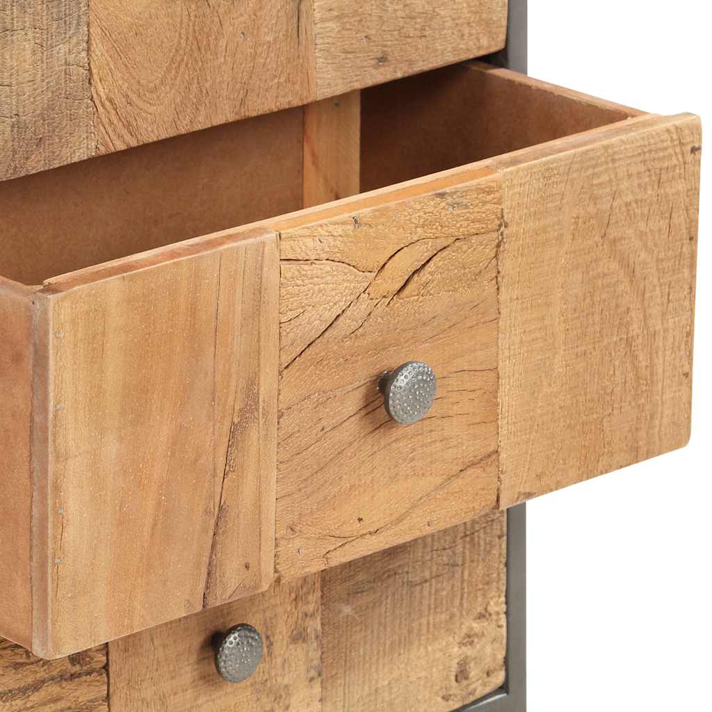 vidaXL Drawer Cabinet | Brown | Solid Reclaimed Wood | 45x30x100 cm | Cabinet 4