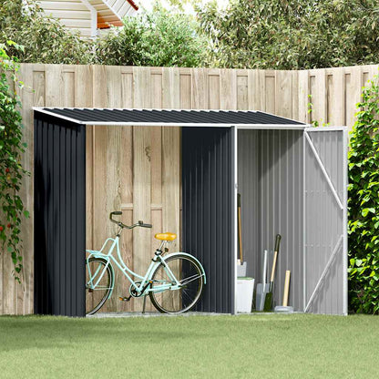 vidaXL Garden Shed | Anthracite | Galvanised Steel | Medium | Garden Shed 3