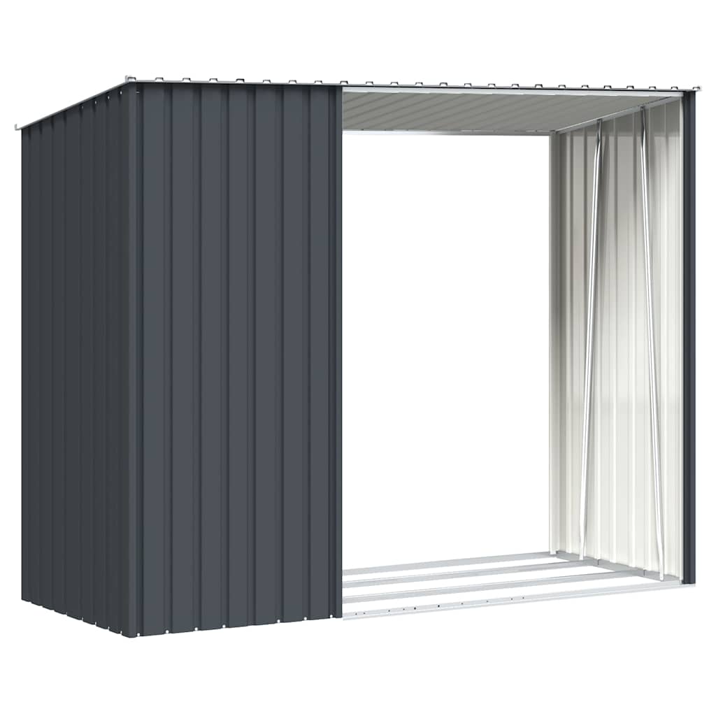Garden Firewood Shed 245x98x159 cm Galvanised Steel Anthracite