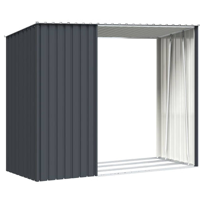 Garden Firewood Shed 245x98x159 cm Galvanised Steel Anthracite